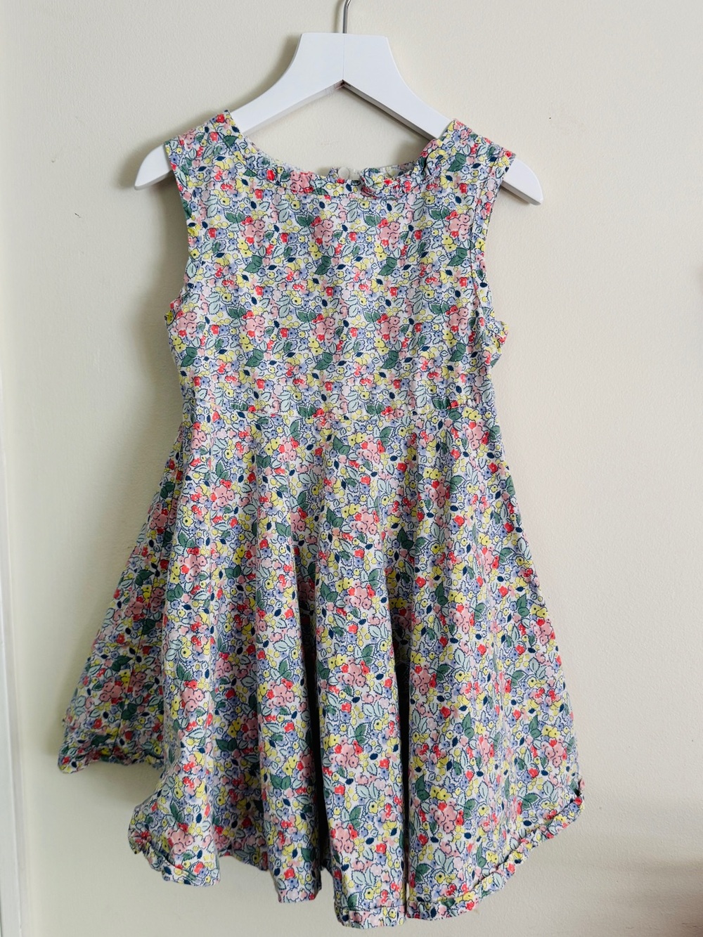 Girls' Sleeveless Floral Twirl Dress in Multi-Color